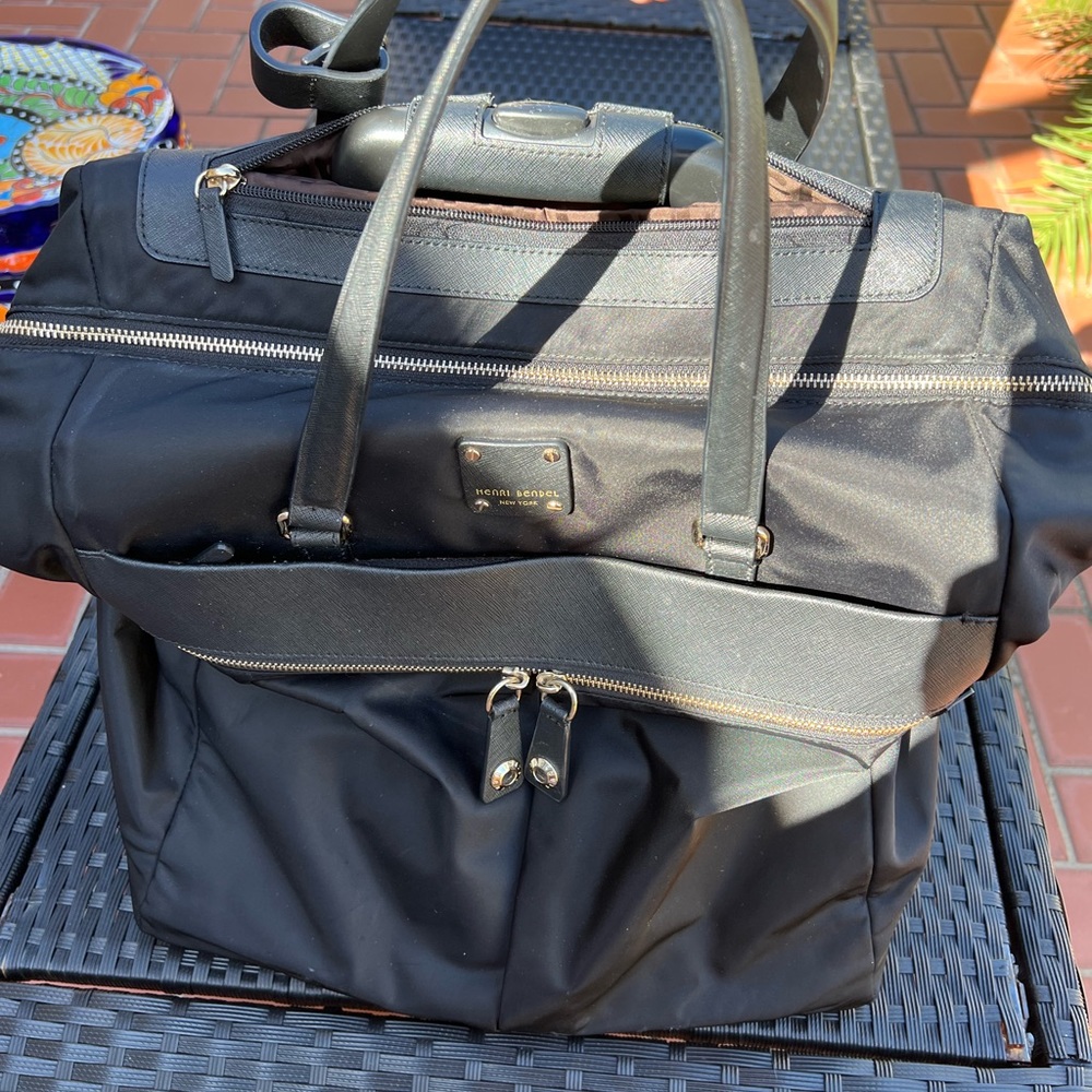 Henri Bendel Laptop Wheelie Bag in Black